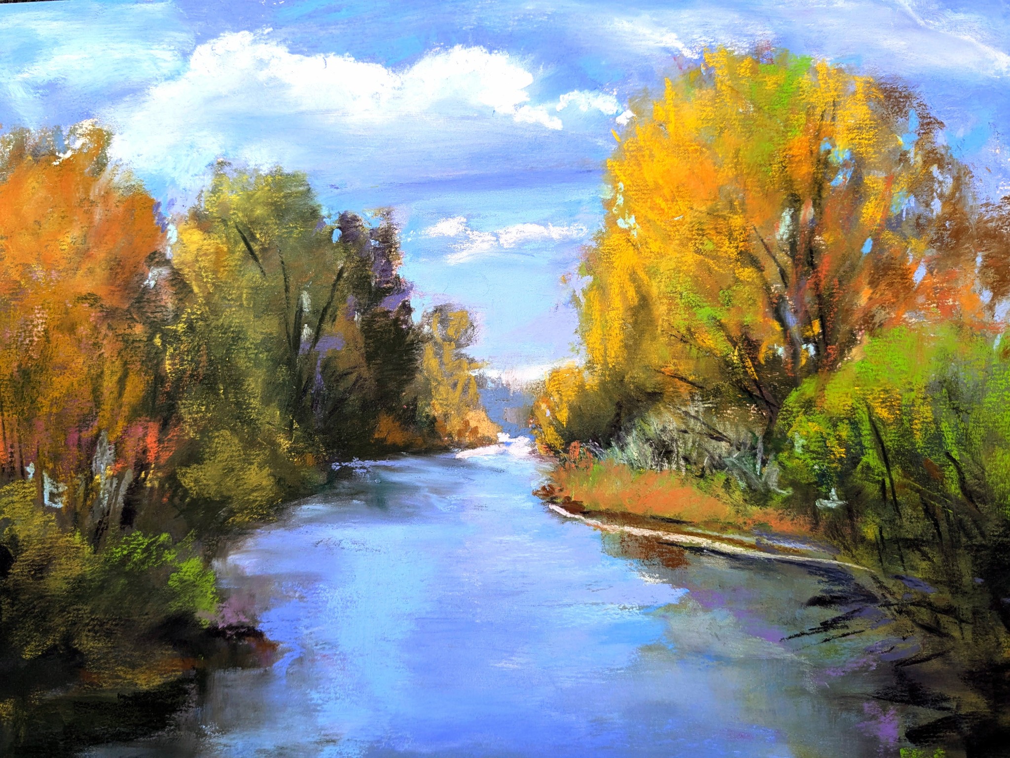 Nancy Lewis painting of Colorado River near Palisade, Colorado